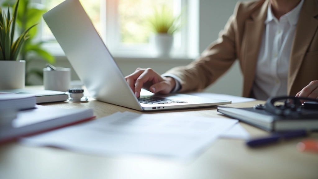 Person using laptop to track business expenses in spreadsheet